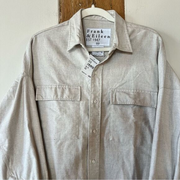 NWT Frank & Eileen McLoghlin Utility Shirt In Natural - Picture 6 of 9